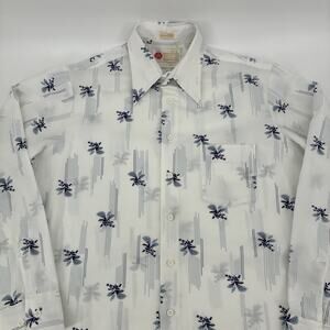 Vintage Kings Road Shirt Mens Large Floral Disco Dagger Collar Sears 70s